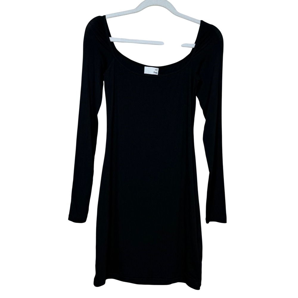 Aritzia Wilfred Free Diana Mini Dress Black Long Sleeve Body Con Small - Picture 2 of 10